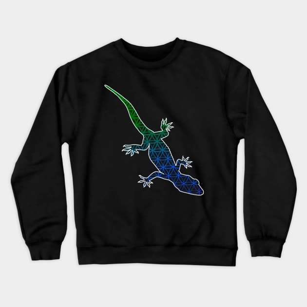 Geometric Gecko 2 Crewneck Sweatshirt by Art by the Lizard Lady